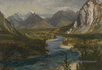  bierstadt - BOW RIVER VALLEY CANADIAN ROCKIES Américain Albert Bierstadt